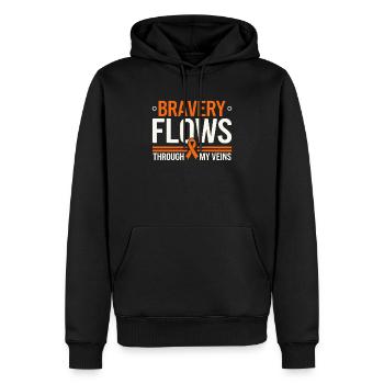Orange Ribbon Bewusstsein für akute myeloische Leukämie - Männer Premium Bio Hoodie - Schwarz - Vorne - Nico (187cm)