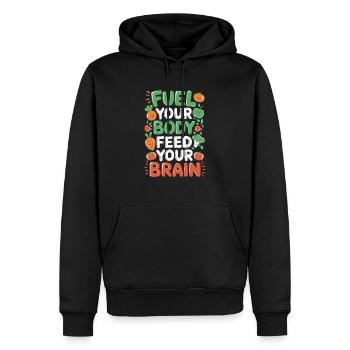Habitudes alimentaires saines pour les enfants Manger vert - Sweat à capuche Premium bio Homme - noir - Devant - Nico (187cm)