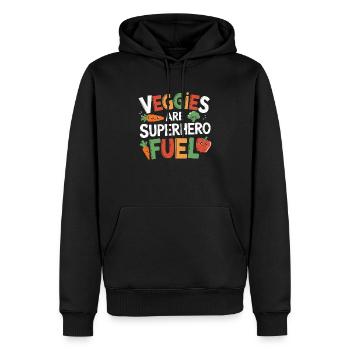Habitudes alimentaires saines pour les enfants Manger vert - Sweat à capuche Premium bio Homme - noir - Devant - Nico (187cm)