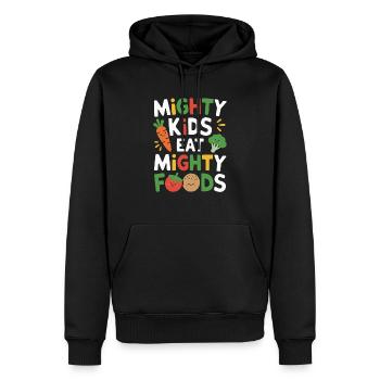 Gesunde Essgewohnheiten für Kinder Essen Sie grün - Männer Premium Bio Hoodie - Schwarz - Vorne - Nico (187cm)