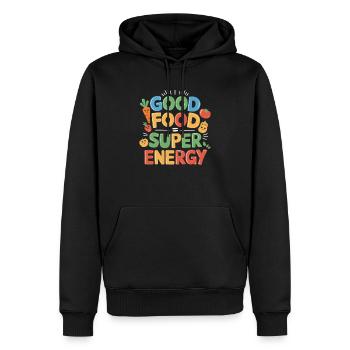 Gesunde Essgewohnheiten für Kinder Essen Sie grün - Männer Premium Bio Hoodie - Schwarz - Vorne - Nico (187cm)
