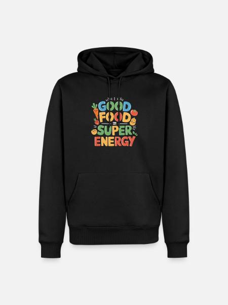 Gesunde Essgewohnheiten für Kinder Essen Sie grün - Männer Premium Bio Hoodie - Schwarz