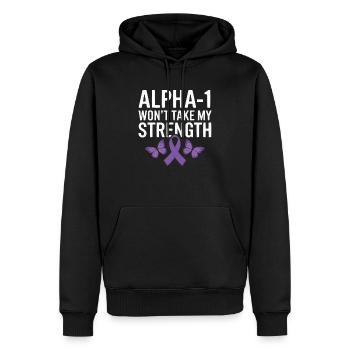 Trouble de la conscience du déficit en alpha-1 antitrypsine - Sweat à capuche Premium bio Homme - noir - Devant - Nico (187cm)