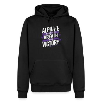 Trouble de la conscience du déficit en alpha-1 antitrypsine - Sweat à capuche Premium bio Homme - noir - Devant - Nico (187cm)