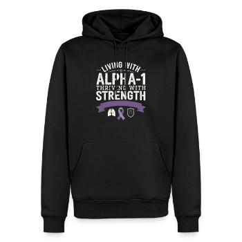 Trouble de la conscience du déficit en alpha-1 antitrypsine - Sweat à capuche Premium bio Homme - noir - Devant - Nico (187cm)