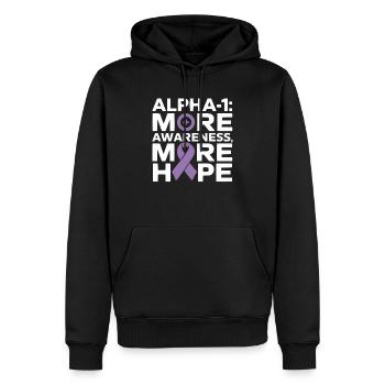 Trouble de la conscience du déficit en alpha-1 antitrypsine - Sweat à capuche Premium bio Homme - noir - Devant - Nico (187cm)