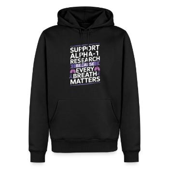 Trouble de la conscience du déficit en alpha-1 antitrypsine - Sweat à capuche Premium bio Homme - noir - Devant - Nico (187cm)
