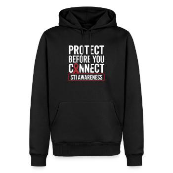 STI Awareness Sexually Transmitted Infections - Men’s Premium Organic Hoodie - black - Front - Nico (187cm)