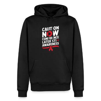 STI Awareness Sexually Transmitted Infections - Men’s Premium Organic Hoodie - black - Front - Nico (187cm)