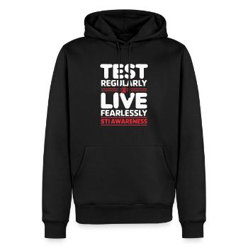 STI Awareness Sexually Transmitted Infections - Men’s Premium Organic Hoodie - black - Front - Nico (187cm)
