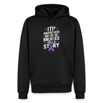 ITP Awareness Immune Thrombocytopenia Platelets - Men’s Premium Organic Hoodie - black - Front - Nico (187cm)