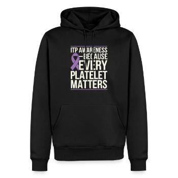 ITP Awareness Immune Thrombocytopenia Platelets - Men’s Premium Organic Hoodie - black - Front - Nico (187cm)