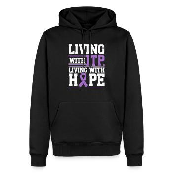 ITP Awareness Immune Thrombocytopenia Platelets - Men’s Premium Organic Hoodie - black - Front - Nico (187cm)