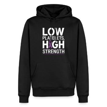 ITP Awareness Immune Thrombocytopenia Platelets - Men’s Premium Organic Hoodie - black - Front - Nico (187cm)