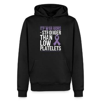 ITP Awareness Immune Thrombocytopenia Platelets - Men’s Premium Organic Hoodie - black - Front - Nico (187cm)