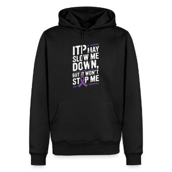 ITP Awareness Immune Thrombocytopenia Platelets - Men’s Premium Organic Hoodie - black - Front - Nico (187cm)