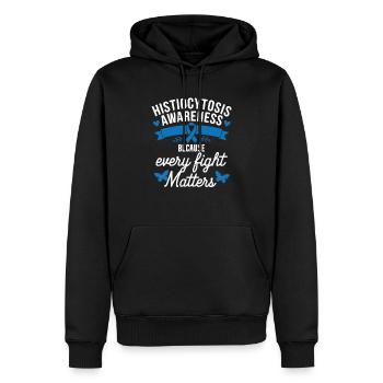 Histiozytose Bewusstsein Blutkrankheit Blaues Band - Männer Premium Bio Hoodie - Schwarz - Vorne - Nico (187cm)