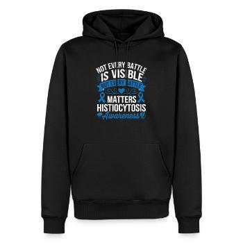 Histiozytose Bewusstsein Blutkrankheit Blaues Band - Männer Premium Bio Hoodie - Schwarz - Vorne - Nico (187cm)