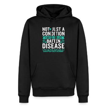 Batten Disease Awareness Disease Disorder - Sweat à capuche Premium bio Homme - noir - Devant - Nico (187cm)