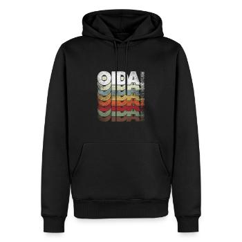 Oida – Wiener Slang im stylischen Retro-Look - Männer Premium Bio Hoodie - Schwarz - Vorne - Nico (187cm)