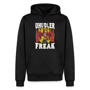 Uhudler Freak – Fier du Burgenland - Sweat à capuche Premium bio Homme - noir - Devant - Nico (187cm)