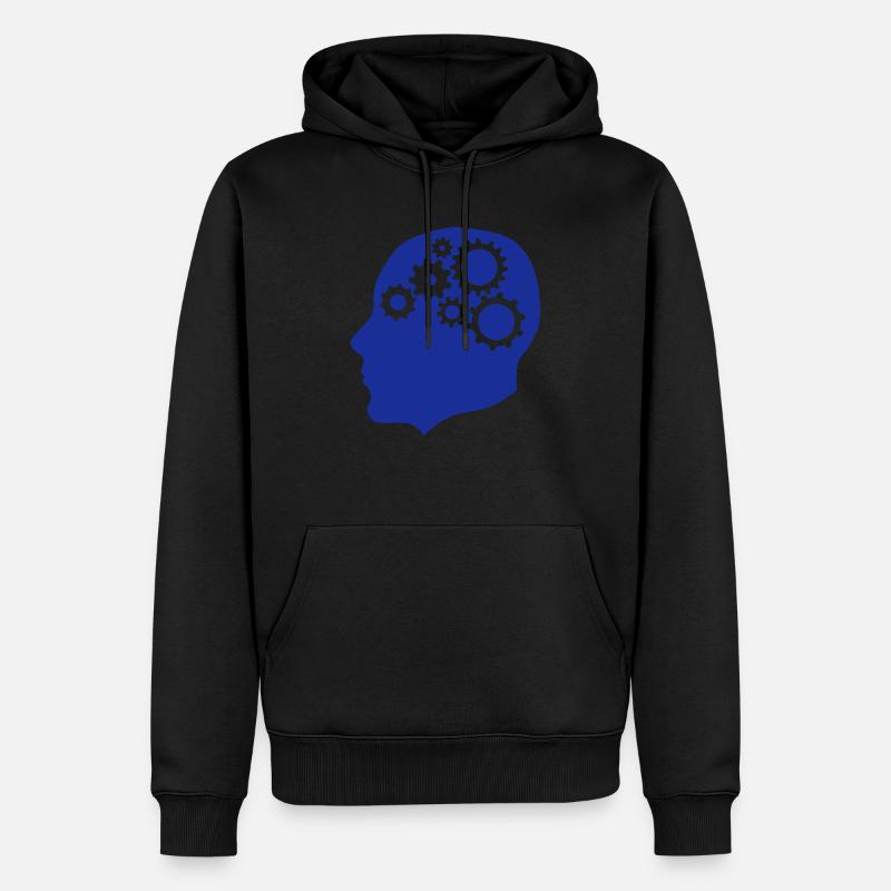 tete profile engrenage reflection 612 - Sweat à capuche Premium bio Homme - noir