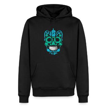 Skull mexican skulls gift dia de los muertos mexic - Sweat à capuche Premium bio Homme - noir - Devant - Nico (187cm)
