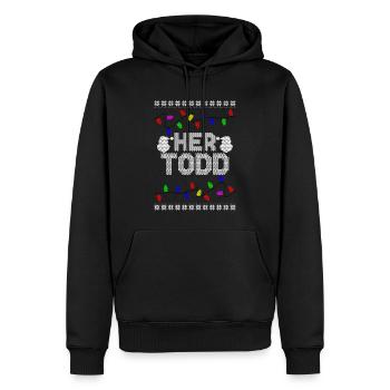 His Margo Her Todd Ugly Christmas Couple Matching - Men’s Premium Organic Hoodie - black - Front - Nico (187cm)