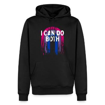 Je peux faire les deux bisexuels LGBTQ Bi Pride Pansexual - Sweat à capuche Premium bio Homme - noir - Devant - Nico (187cm)