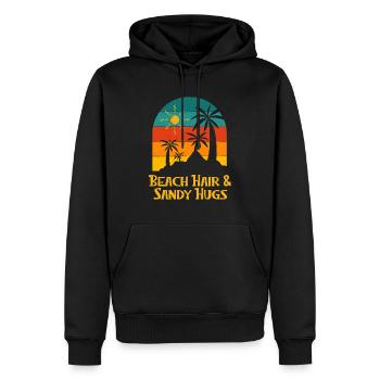 Beach Hair and Sandy Hugs Ocean Beach Lover Sea - Men’s Premium Organic Hoodie - black - Front - Nico (187cm)