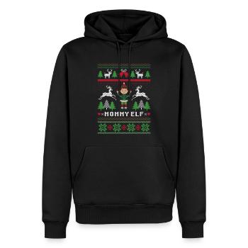Mama Elf Hässliche Weihnachten - Männer Premium Bio Hoodie - Schwarz - Vorne - Nico (187cm)