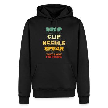 Collecteur de couteaux - Sweat à capuche Premium bio Homme - noir - Devant - Nico (187cm)
