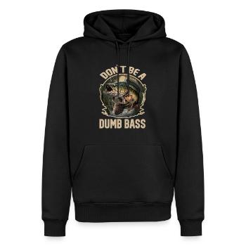 Canne à pêche à la ligne - Sweat à capuche Premium bio Homme - noir - Devant - Nico (187cm)
