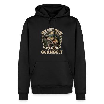Nix gefangen ist auch geangelt - Männer Premium Bio Hoodie - Schwarz - Vorne - Nico (187cm)