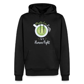Kaffee Liebhaber | Cafe Latte Barista Geschenkidee - Männer Premium Bio Hoodie - Schwarz - Vorne - Nico (187cm)