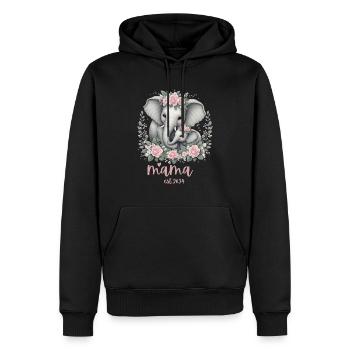 Mama 2024 Elephant Floral Wreath Celebration - Männer Premium Bio Hoodie - Schwarz - Vorne - Nico (187cm)