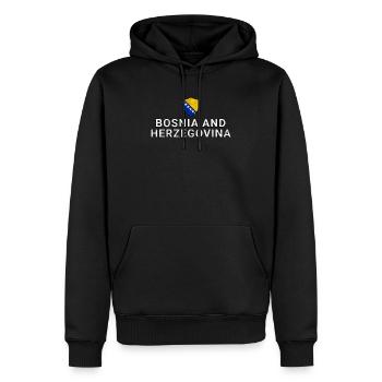 Bosnie-et-Herzégovine - Sweat à capuche Premium bio Homme - noir - Devant - Nico (187cm)
