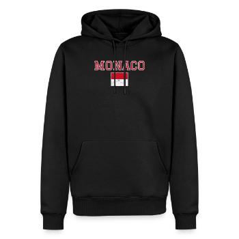 Monaco - Männer Premium Bio Hoodie - Schwarz - Vorne - Nico (187cm)