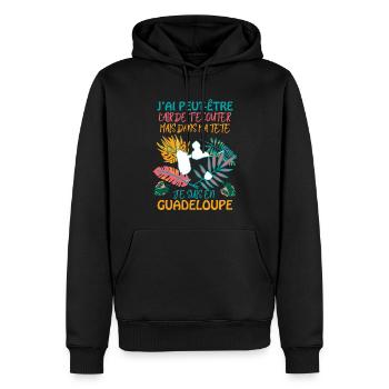 Guadeloupe Merveille Du Monde Cadeau Cool - Sweat à capuche Premium bio Homme - noir - Devant - Nico (187cm)