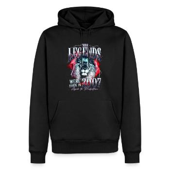 Legenden wurden 2007 geboren - Männer Premium Bio Hoodie - Schwarz - Vorne - Nico (187cm)