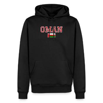 Oman - Männer Premium Bio Hoodie - Schwarz - Vorne - Nico (187cm)