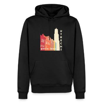 Ich muss Utrecht lieben - Männer Premium Bio Hoodie - Schwarz - Vorne - Nico (187cm)