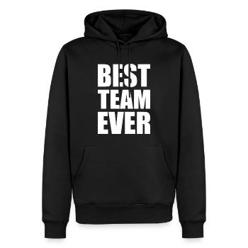 Best team ever - Männer Premium Bio Hoodie - Schwarz - Vorne - Nico (187cm)