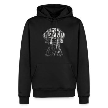 Weimaraner Portrait Hunting Dog Hunting Dogs Dogs - Men’s Premium Organic Hoodie - black - Front - Nico (187cm)