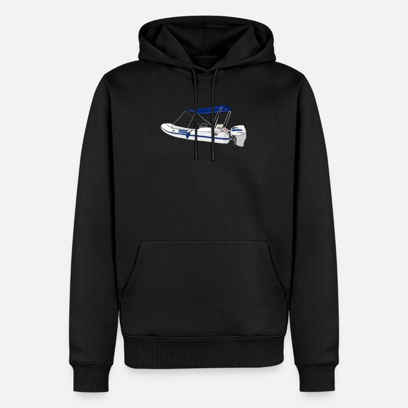 Boot Motorboot Schlauchboot - Männer Premium Bio Hoodie - Schwarz
