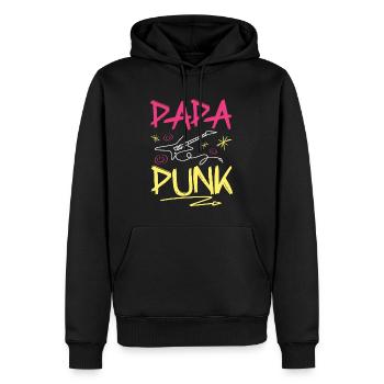 Papa Punk Rock - Sweat à capuche Premium bio Homme - noir - Devant - Nico (187cm)