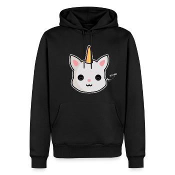 Carnaval de masque de licorne de chat - Sweat à capuche Premium bio Homme - noir - Devant - Nico (187cm)