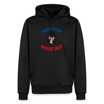 Keep your mouse shut - Men’s Premium Organic Hoodie - black - Front - Nico (187cm)