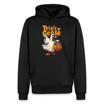 Gans d’Halloween Trick or Goose - Sweat à capuche Premium bio Homme - noir - Devant - Nico (187cm)