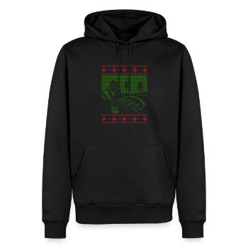 Ho Ho Santa Pissing Tenue de Noël laide - Sweat à capuche Premium bio Homme - noir - Devant - Nico (187cm)